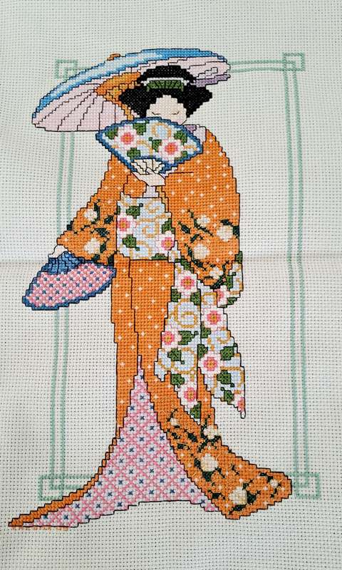 Beautiful cross stitch work -  26 x 34 cm