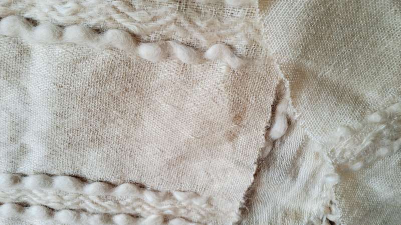 3 mohair table runners - cream +/- 88 cm x 42 cm