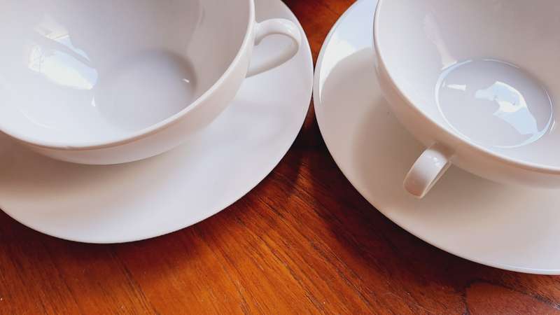 3 Arzberg soup bowls and 2 saucer stands