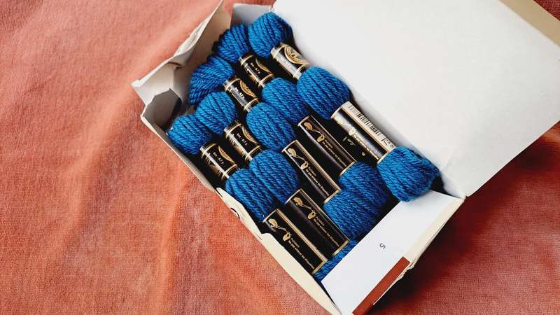 10 skeins tapestry yarn - DMC  - blue - 7306