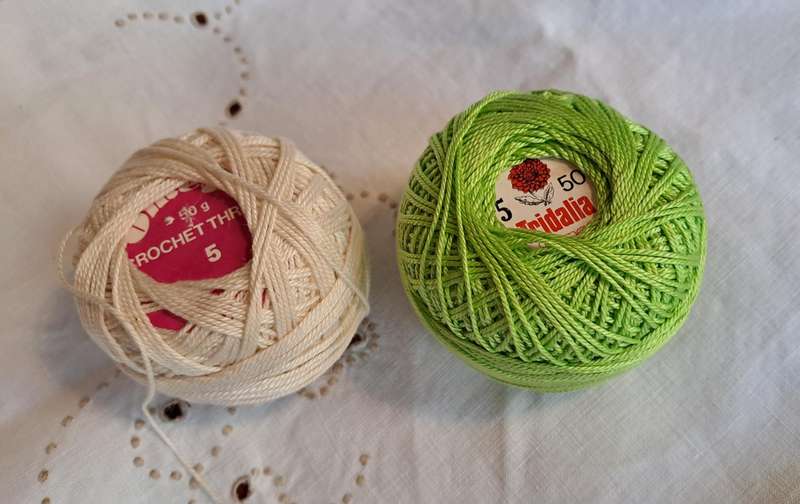 2 balls crochet yarn/ cotton - No. 5