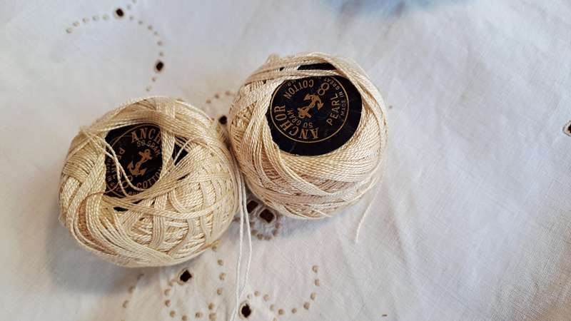 2 balls Anchor perle crochet yarn No. 8