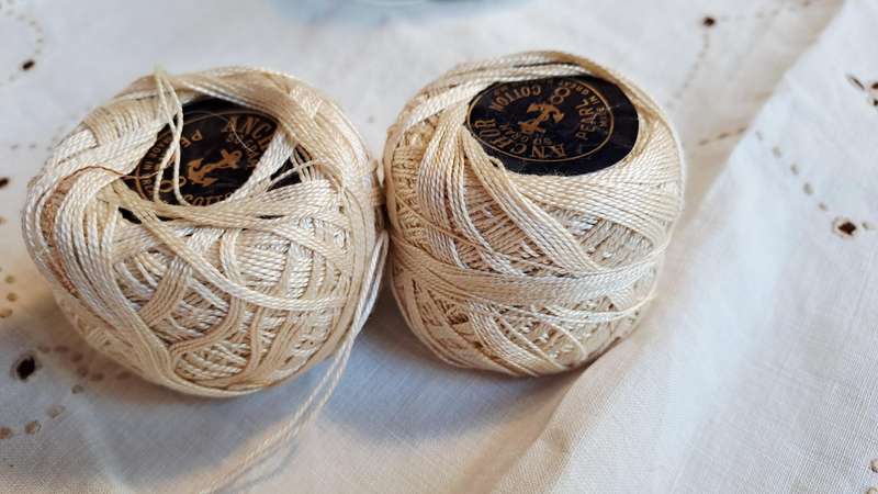 2 balls Anchor perle crochet yarn No. 8