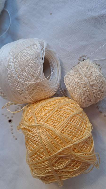 3 balls crochet yarn/ cotton