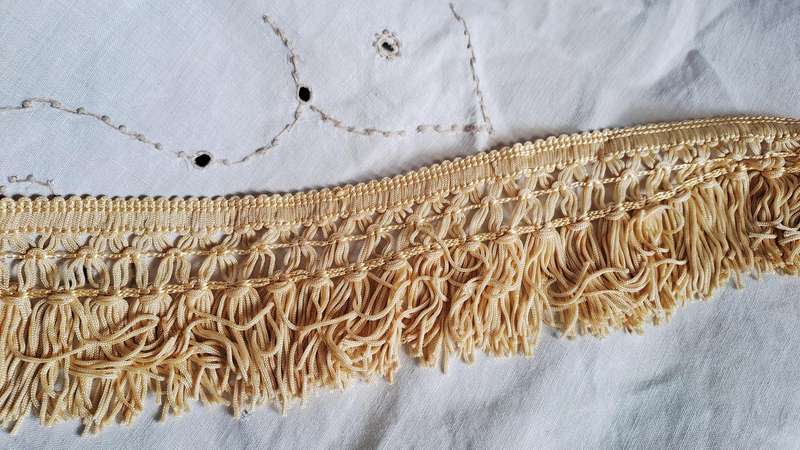 Cream vintage tassel fringe 7cm wide -  80cm