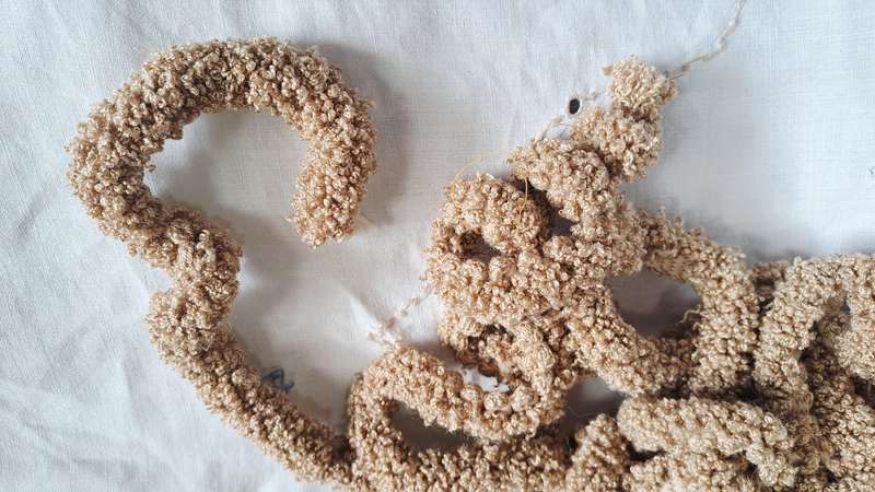 Pieces of thick cushion fringe remnant -beige - 2 m  and 1m long