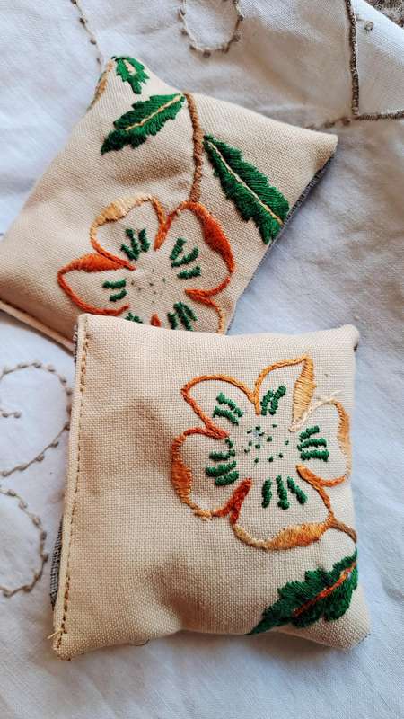 Lavender sachets using repurposed linens