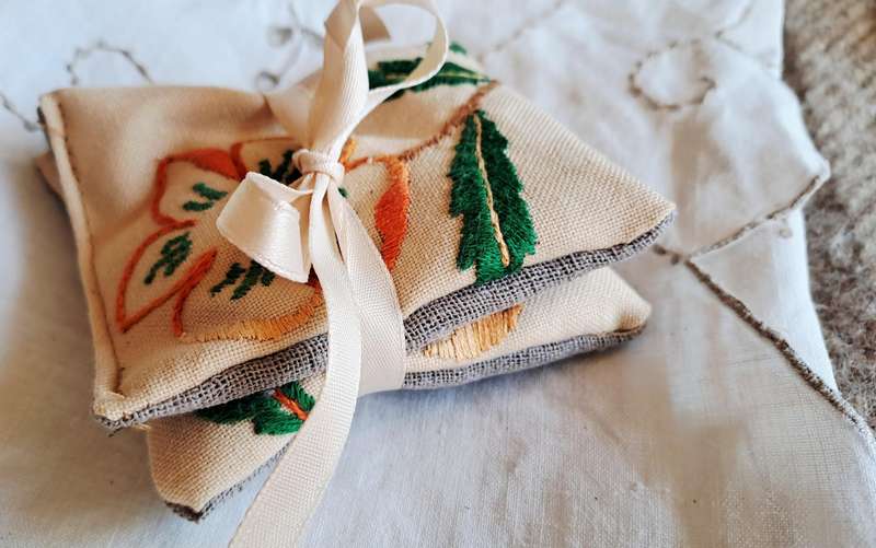 Lavender sachets using repurposed linens