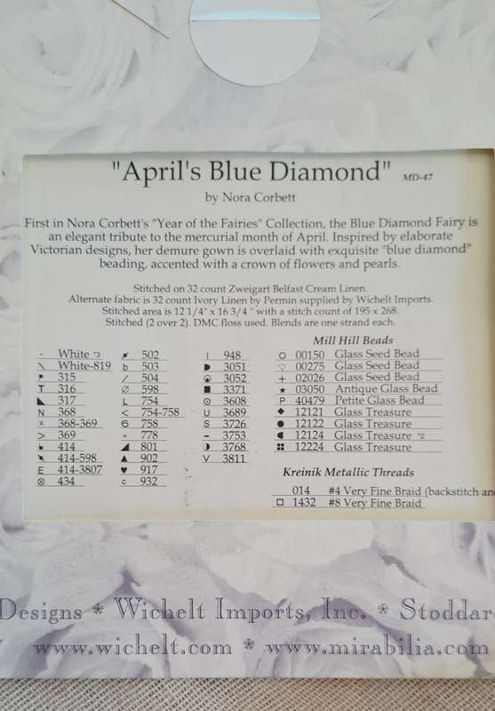 Mirabilia cross stitch pattern - April's Blue Diamond