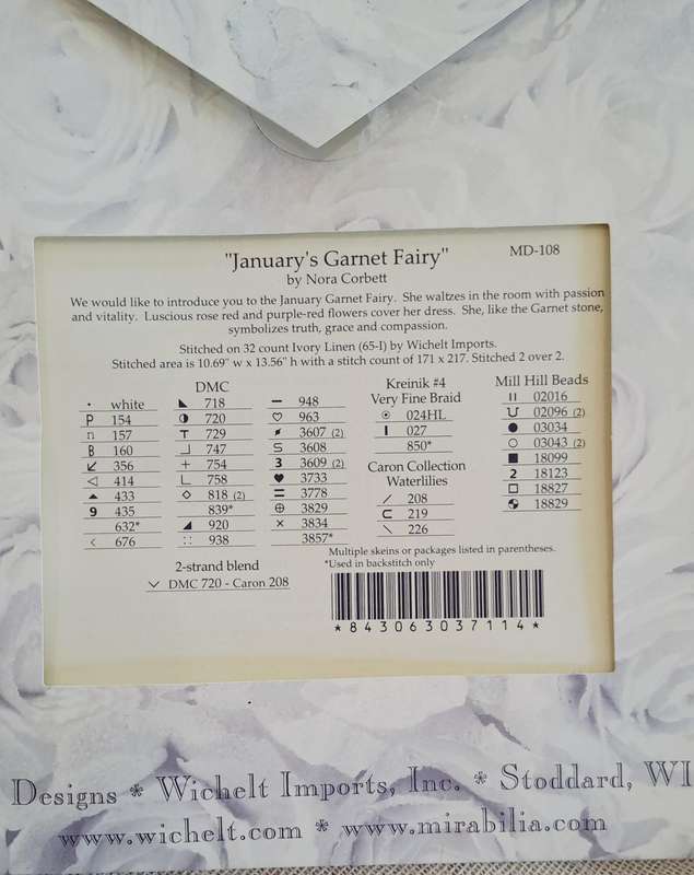 Mirabilia cross stitch pattern - January's Garnet Fairy