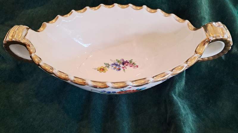 Pretty Boch Freres Keralux vase/ bowl - Belgium - damaged