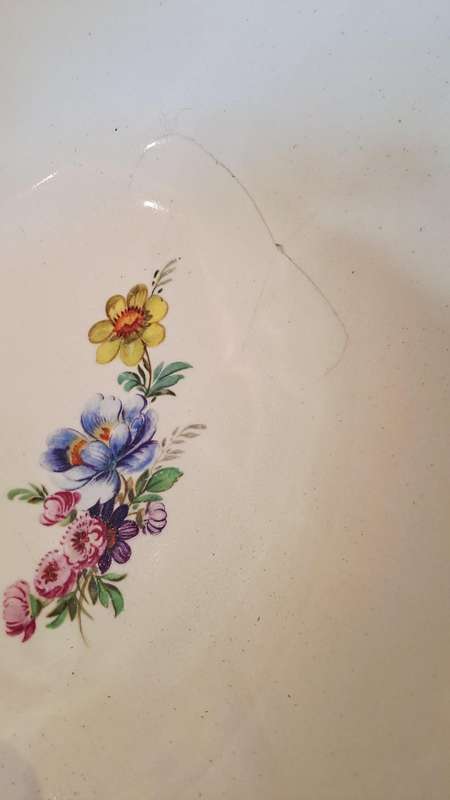 Pretty Boch Freres Keralux vase/ bowl - Belgium - damaged