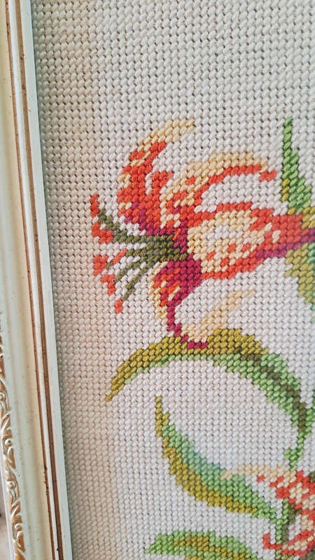 Tapestry of flowers - framed - 42 x 26cm (frame)