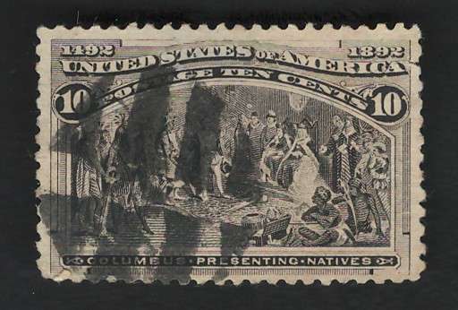 USA Scott Columbian Expo 1893 #237 10c Gray Black. Price R26 (cv R175)