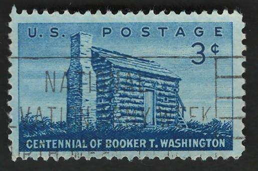 USA 1956 Booker T. Washington: Log Cabin. Scott #1074