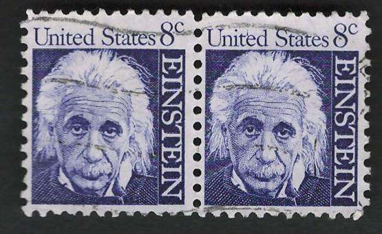 USA 1965-78 Prominent Americans: Albert Einstein (Pair). Scott #1285
