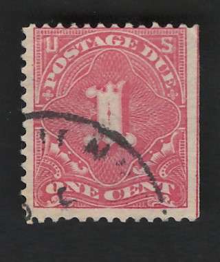 USA Scott 1895/97 Post Due (#J38) P12 Dble line Wmk 1c Claret. Price R11