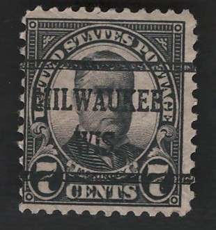 USA Scott 1926/34 (P11x10½) #639 7c (Milwaukee pre-cancel). Price R8