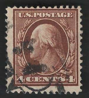 USA-Scott 1910/11 #377 4c Orange Brown. Price R9