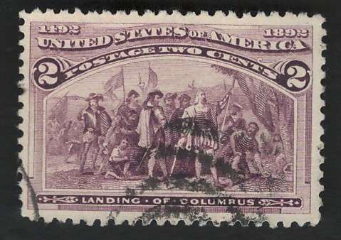 USA Scott Columbian Expo 1893 #231 2c Gray Violet. Price R10