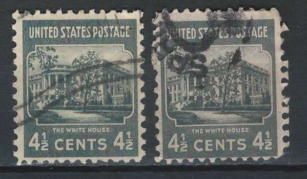 USA 1938 Pres. Iss. Scott #809 4½c (Gray & Dark Gray).