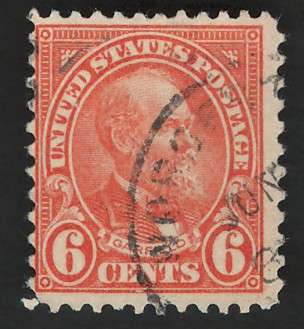 USA Scott 1926/34 (P11x10½) #638 6c Orange Yellow. Price R5