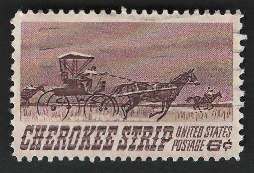 USA 1968 Cherokee Strip Opening: Homesteaders Racing to Strip. Scott #1360