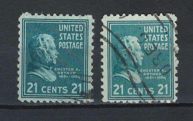 USA 1938 Pres. Iss. Scott #826 21c (Dull Blue & Turquise Blue). Price R1.50