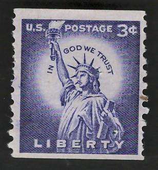 USA 1954-80 (P10 Vert). Statue of Liberty (MOGH). Scott #1057