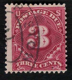 USA Scott 1894/95 Post Due (#J33) P12 Unwmk 3c Lake