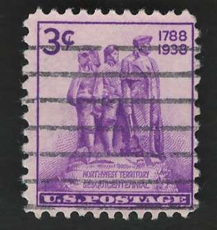 USA 1938 Northwest Territory: Symbolizing Colonization of the West. Scott #837 3c