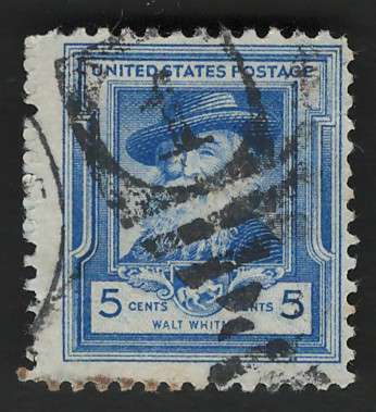 USA 1940 Walt Whitman (American Poets) Scott #867 5c