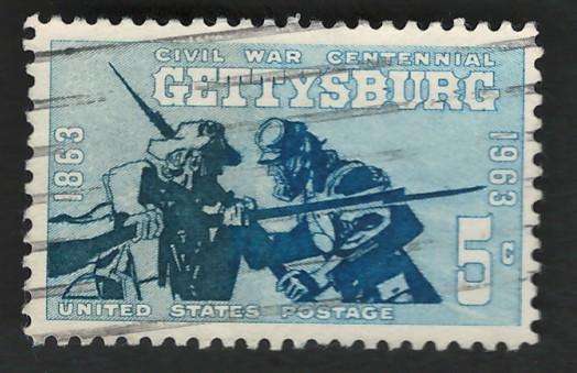 USA 1961 Civil War: Blue and Gray at Gettysburg, 1863. Scott #1180