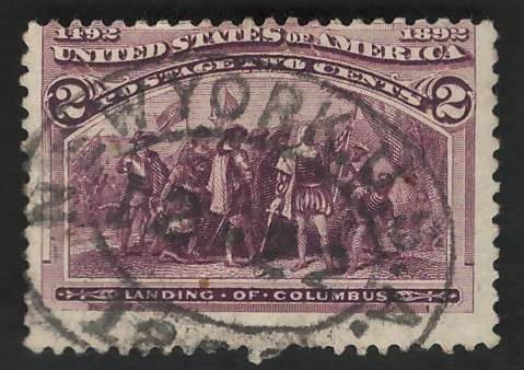 USA Scott Columbian Expo 1893 #231 2c Brown Violet. Price R10