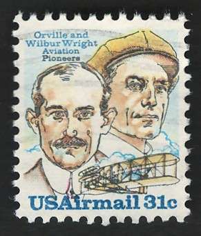 USA Scott Air Post 1978. Orville and Wilbur Wright, Flyer A #C91 31c. Price R5