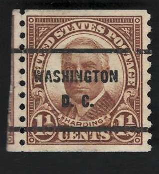 USA 1930  Harding (P10 Vert) Scott #686 1½c (Washington pre-cancel). Price R7