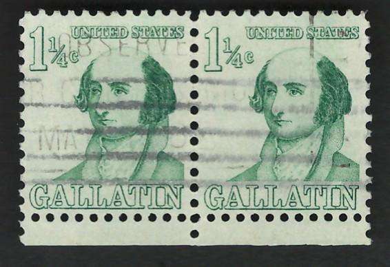 USA 1965-78 Prominent Americans: Albert Gallatin (Pair). Scott #1279