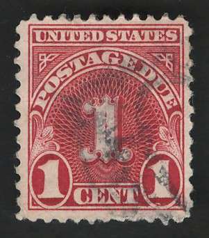 USA Scott 1931 Post Due (#J80) P11x10½  1c Scarlet. Price R9