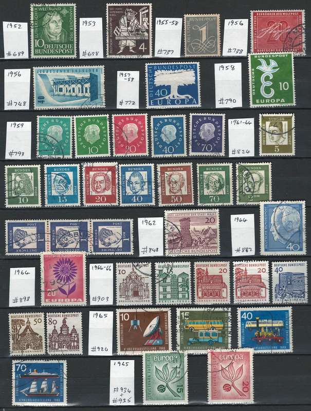 Germany 1952 - 1965 (Scott #689 to #935)