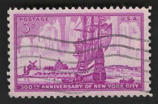 USA 1953 Dutch Ship in New Amsterdam Harbor. Scott #1027