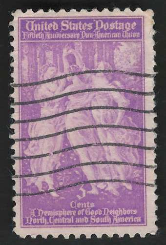 USA 1940 Botticelli Three Graces Scott #895 3c Light Violet. Price R4