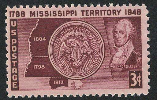 USA 1948 Map, Seal and Gov. Winthrop Sargent Scott #955 (MOGH).