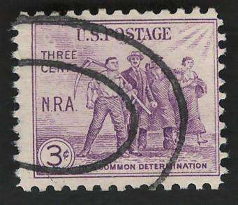 USA 1933 Worker Group. Scott #732 3c Purple. Price R5