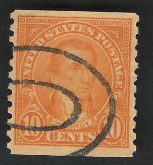 USA 1923/29  (P10 Vert.) Scott #603 10c Orange. Price R7