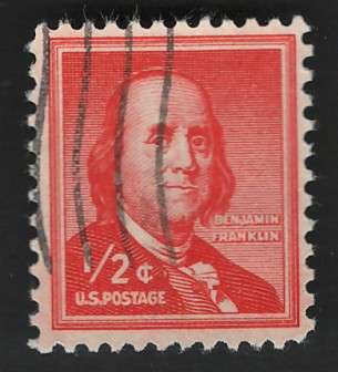 USA 1954-68 Liberty Issue: Franklin. Scott #1030. Price R4