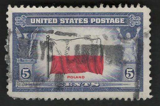 USA 1943-44 Overrun Countries: Poland. Scott #909 5c