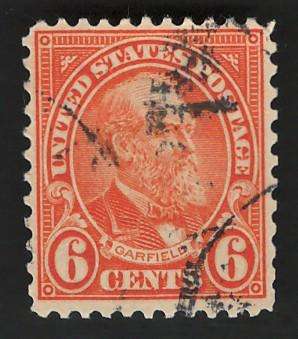 USA-Scott 1926/34 (P11x10½) #638 6c Yellow Orange