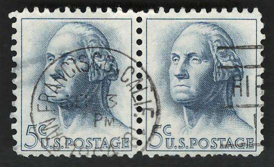USA 1961-66 Regular Issue: George Washington (Pair). Scott #1213