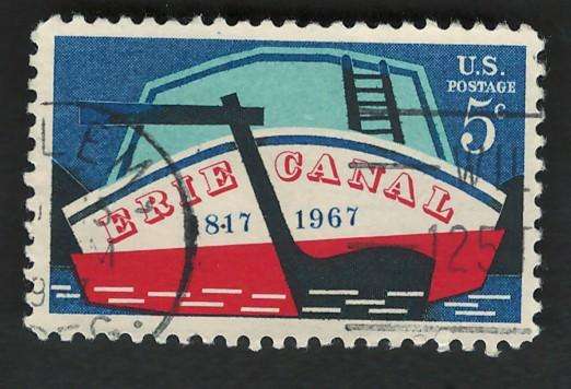USA 1967 Erie Canal: Stern of Boat. Scott #1325