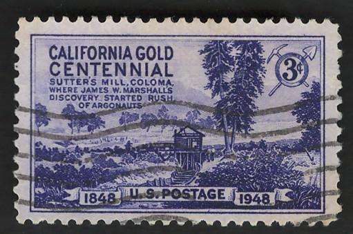 USA 1948 California Gold: Sutters Mill, Coloma, California. Scott #954